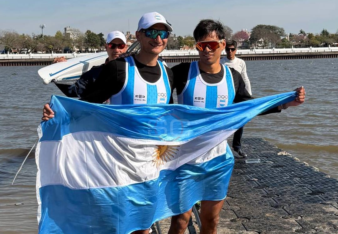 Oro argentino en remo: Enríquez y Menin brillaron en Santa Fe