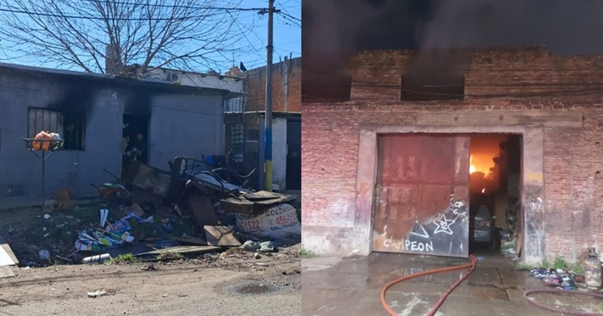 Dos incendios en Rosario: un lavadero destruido y un hombre que lo perdió todo
