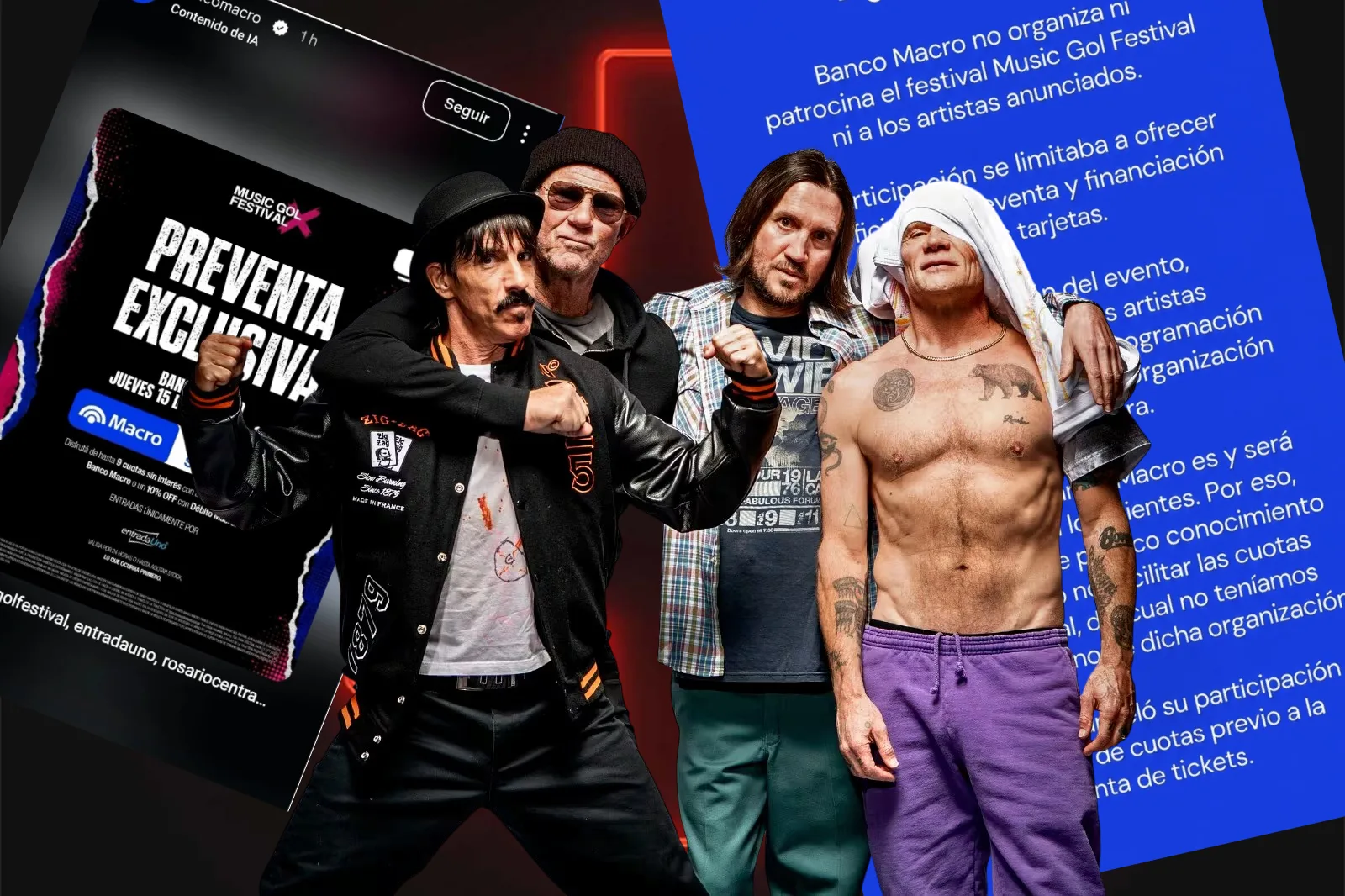 Rosario: Central intimó a productora por fake de Red Hot Chili Peppers